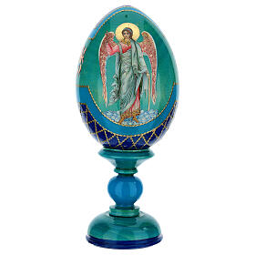 Uovo découpage russa Angelo Custode tot h 20 cm stile imperiale russo