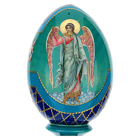 Uovo découpage russa Angelo Custode tot h 20 cm stile imperiale russo