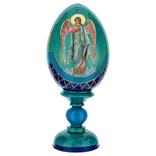 Uovo découpage russa Angelo Custode tot h 20 cm stile imperiale russo 1