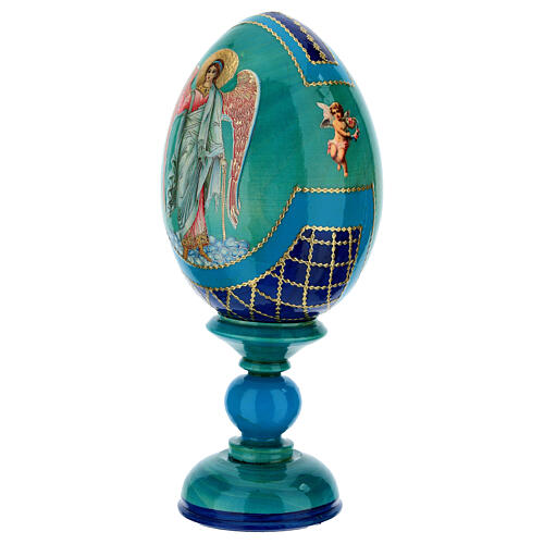 Uovo découpage russa Angelo Custode tot h 20 cm stile imperiale russo 3