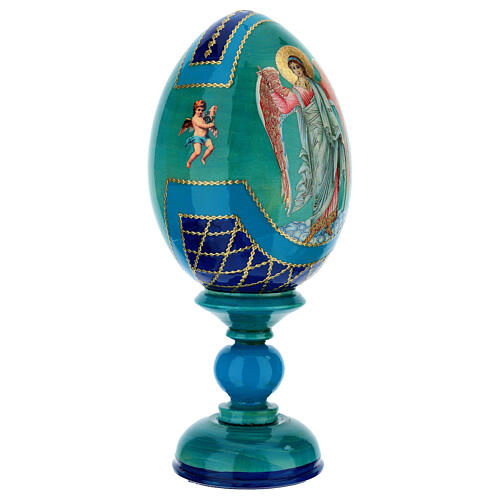 Uovo découpage russa Angelo Custode tot h 20 cm stile imperiale russo 4