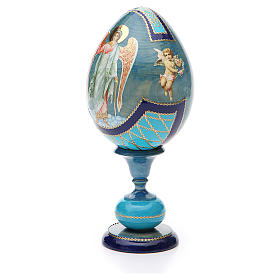 Ovo découpage russo Anjo da Guarda h tot. 20 cm estilo Fabergé