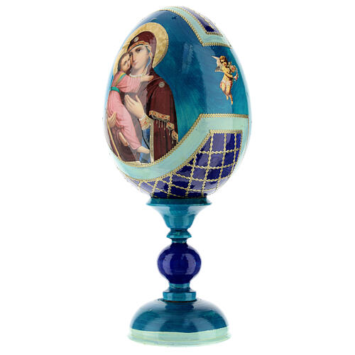 Russian Egg Theotokos of Vladimir découpage, Russian Imperial style 20cm 3