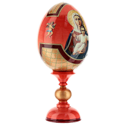 Russische Ei-Ikone, Ich bin mit dir und niemand sonst in dir, russisch imperial-Stil, Gesamthöhe 20 cm 4