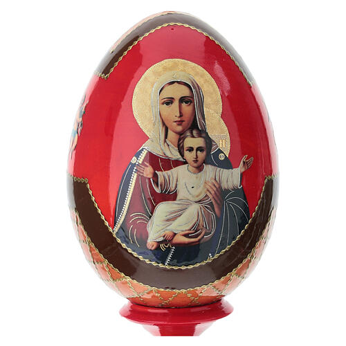 Russische Ei-Ikone, Ich bin mit dir und niemand sonst in dir, russisch imperial-Stil, Gesamthöhe 20 cm 2