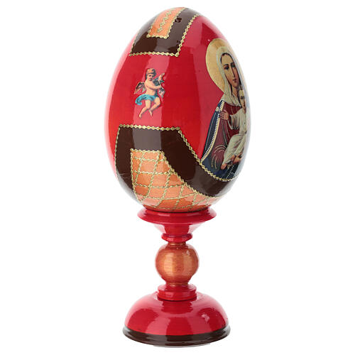 Russische Ei-Ikone, Ich bin mit dir und niemand sonst in dir, russisch imperial-Stil, Gesamthöhe 20 cm 3