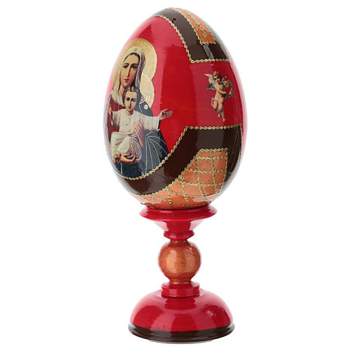 Russische Ei-Ikone, Ich bin mit dir und niemand sonst in dir, russisch imperial-Stil, Gesamthöhe 20 cm 4