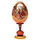 Huevo ruso de madera découpage Virgen de las Tres Manos estilo imperial ruso altura total 20 cm s5