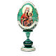 Huevo ruso de madera découpage Virgen Hodigitria Gorgoepikos estilo imperial ruso altura total 20 cm s1