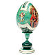 Huevo ruso de madera découpage Virgen Hodigitria Gorgoepikos estilo imperial ruso altura total 20 cm s8