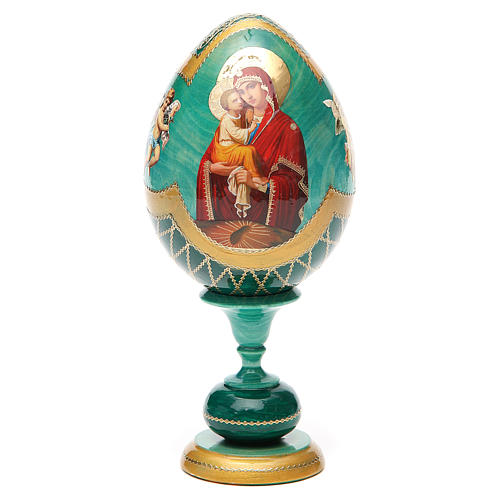 Russische Ei-Ikone, Gottesmutter von Pochaevskaya, russisch imperial-Stil, Gesamthöhe 20 cm 5