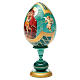 Huevo ruso de madera découpage Virgen Pochaevskaya estilo imperial ruso altura total 20 cm s6