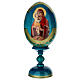 Huevo ruso de madera découpage Virgen Pochaevskaya estilo imperial ruso altura total 20 cm s1