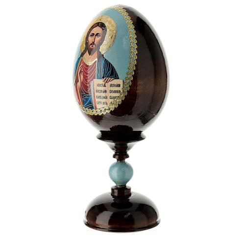 Russische Ei-Ikone Christus Pantokrator 20 cm Decoupage rot 3