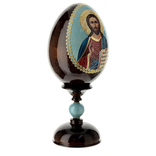 Russische Ei-Ikone Christus Pantokrator 20 cm Decoupage rot 4