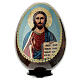 Russische Ei-Ikone Christus Pantokrator 20 cm Decoupage rot s2
