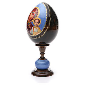 Russische Ei-Ikone, Gottesmutter von Kasan, Fabergè-Stil, Gesamthöhe 20 cm