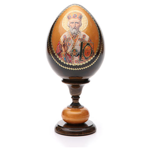 Russische Ei-Ikone, Heiliger Nikolaus, russisch imperial-Stil, Gesamthöhe 20 cm 1