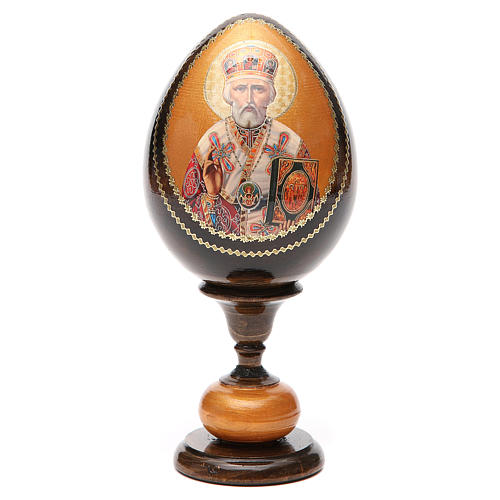 Russische Ei-Ikone, Heiliger Nikolaus, russisch imperial-Stil, Gesamthöhe 20 cm 5