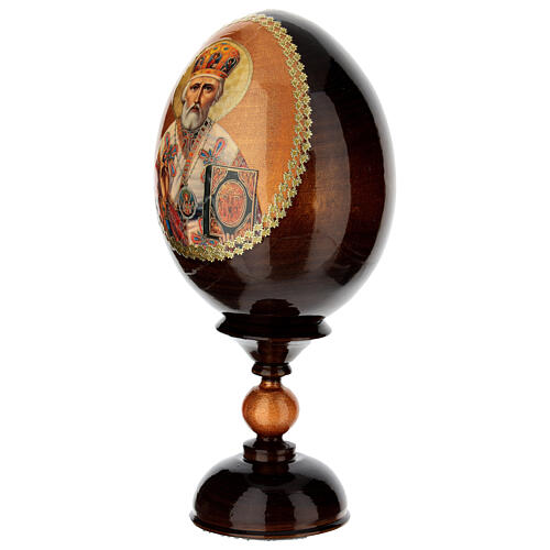 Oeuf icône découpage Russie Saint Nicolas h 20 cm 2