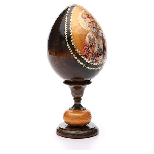 Russian Egg St Nicholas découpage, Russian Imperial style 20cm 4