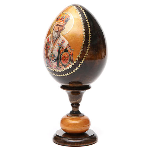 Russian Egg St Nicholas découpage, Russian Imperial style 20cm 6