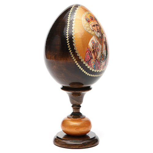 Russian Egg St Nicholas découpage, Russian Imperial style 20cm 8