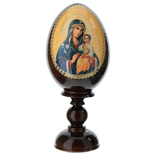 Huevo icono découpage rusia Virjen azucena Blanco 1