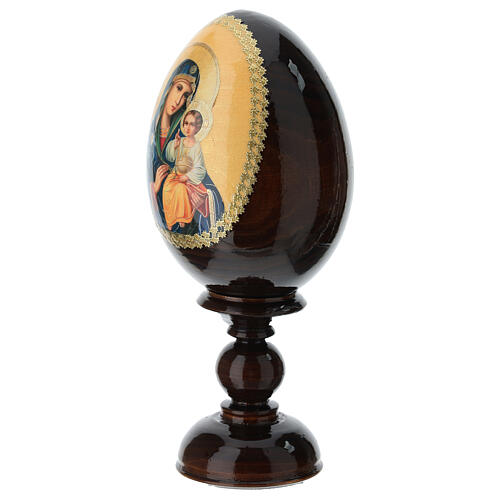 Huevo icono découpage rusia Virjen azucena Blanco 3