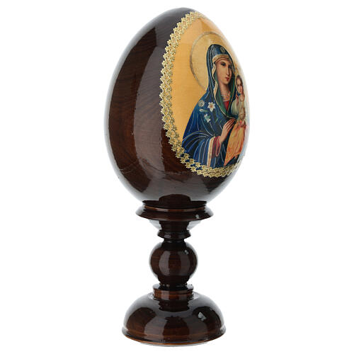 Oeuf icône découpage Russie Lis Blanc h 20 cm 4