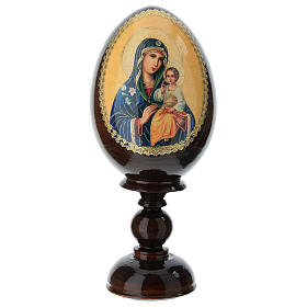 Uovo icona découpage Russia Giglio Bianco tot h 20 cm