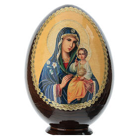 Uovo icona découpage Russia Giglio Bianco tot h 20 cm