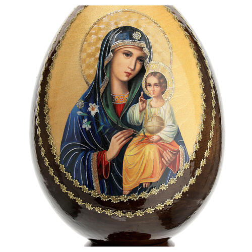Russian Egg White Lily Madonna découpage, Russian Imperial style 20cm 2