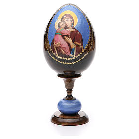 Ovos Russos Pintados: Ovo madeira découpage Rússia Vladimirskaya h tot. 20 cm Ovos Russos Pintados: Ovo madeira découpage Rússia Vladimirskaya h tot. 20 cm