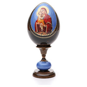 Russische Ei-Ikone, Muttergottes von Pichaevskaya, russisch imperial-Stil, Gesamthöhe 20 cm