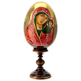 Russische Ei-Ikone, Gottesmutter von Kasan, russisch imperial-Stil, Gesamthöhe 20 cm