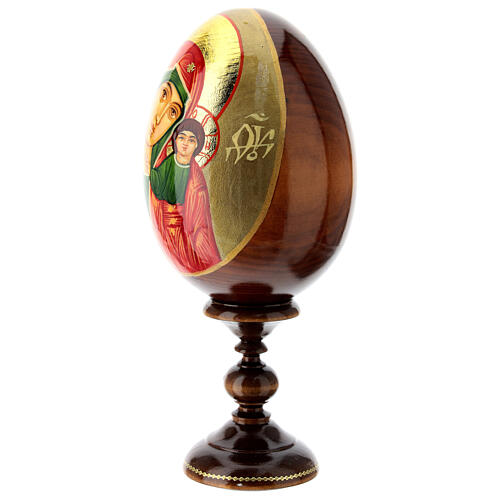 Huevo ruso de madera PINTADO A MANO Kazanskaya altura total 20 cm 3