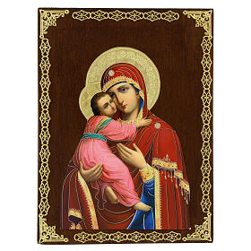 Russische Ikone, Gottesmutter von Wladimir, 20x15 cm