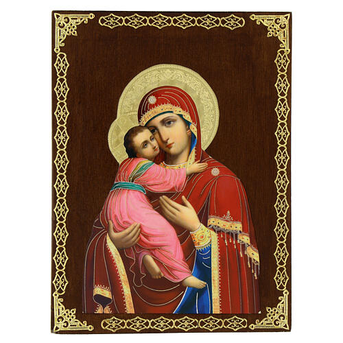 Russische Ikone, Gottesmutter von Wladimir, 20x15 cm 1