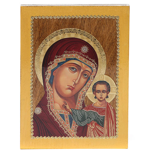 Russische Ikone, Muttergottes von Kazanskaya, 20x15 cm 3