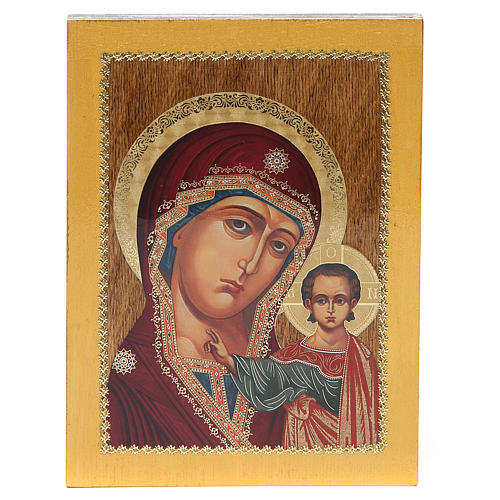 Ícone russo Kazanskaya 20x15 cm 3