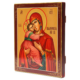 Russische Ikone der Gottesmutter von Vladimir gemalt 31x26cm