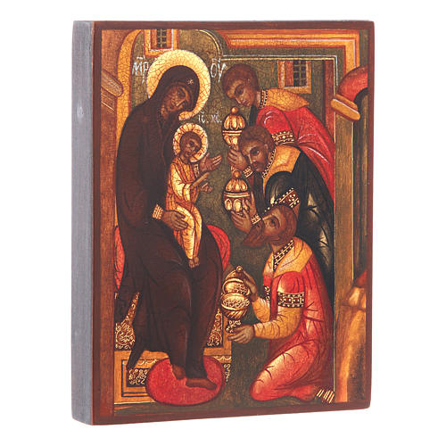 Russian icon Adoration of the Magi 14x10 cm 2