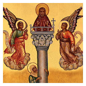 Russische Ikone, Heiliger Johannes auf einer Säule, 14x10 cm