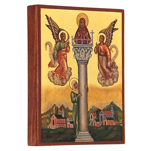 Russische Ikone, Heiliger Johannes auf einer Säule, 14x10 cm 3