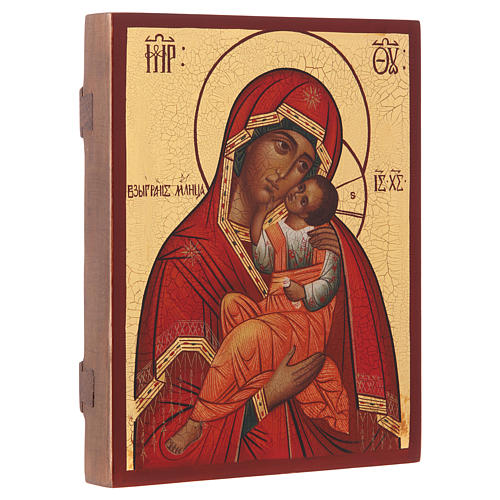 Russian icon Our Lady of Vladimir Mother of Tenderness 21x16 cm 2