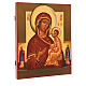 Icône russe Vierge de Tikhvin avec deux Saints 36x30 cm s2