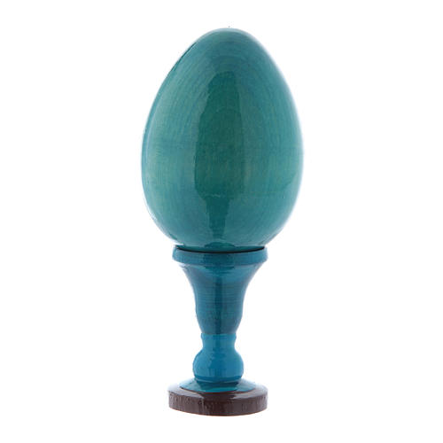 Huevo de madera ruso azul h tot 13 cm La Virgen de la granada 3