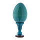 Uovo in legno russo blu h tot 13 cm La Madonna della melagrana s3