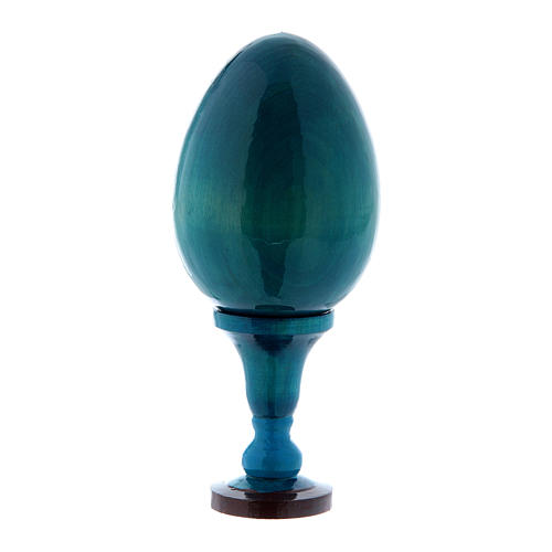 Uovo in legno russo  blu h tot 13 cm La Madonna del Libro 3